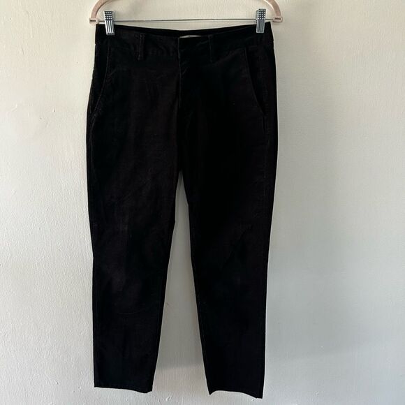 Vince Womens Black Corduroy Cropped Pants Size 4 Classic Neutral Minimalist - Picture 1 of 8